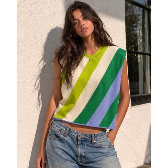 Entro Tops - Entro Striped Knitted Top